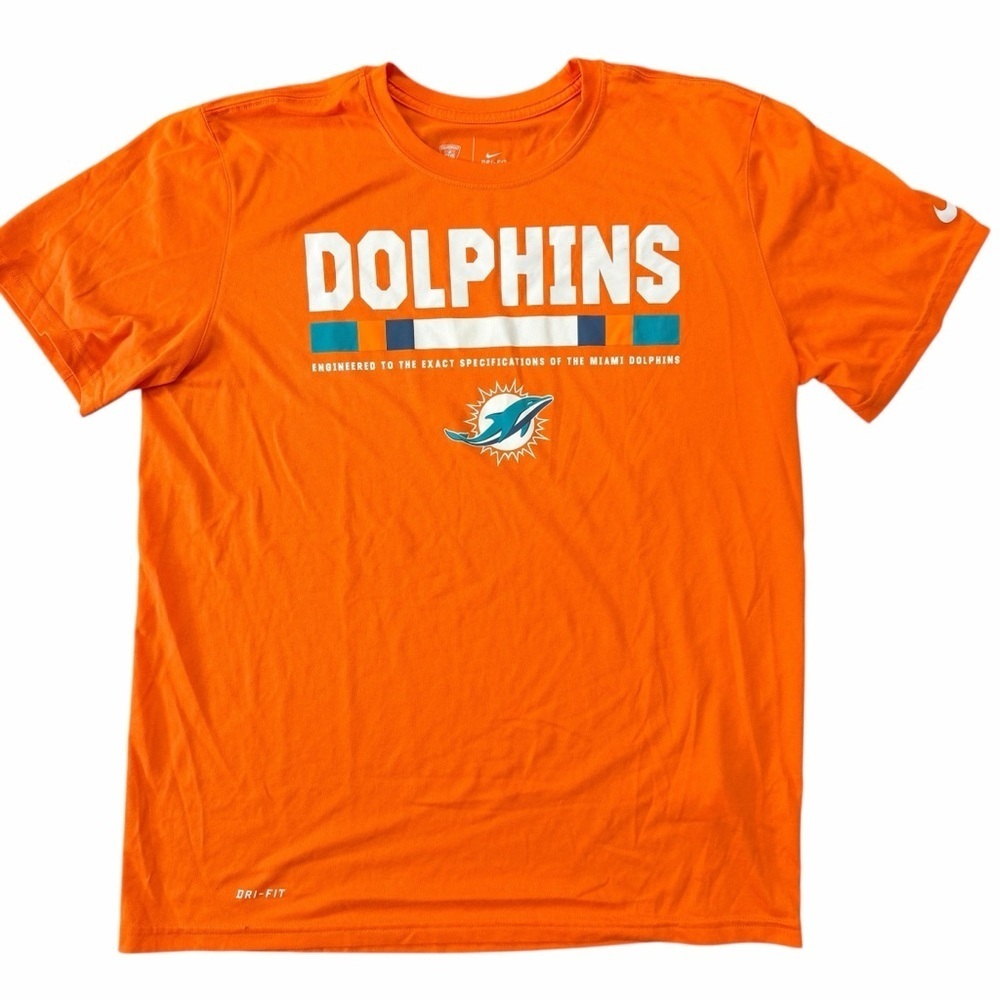 3/$30 ☀️ Nike NFL Orange Miami Dolphins Dri-Fit Training Shirt